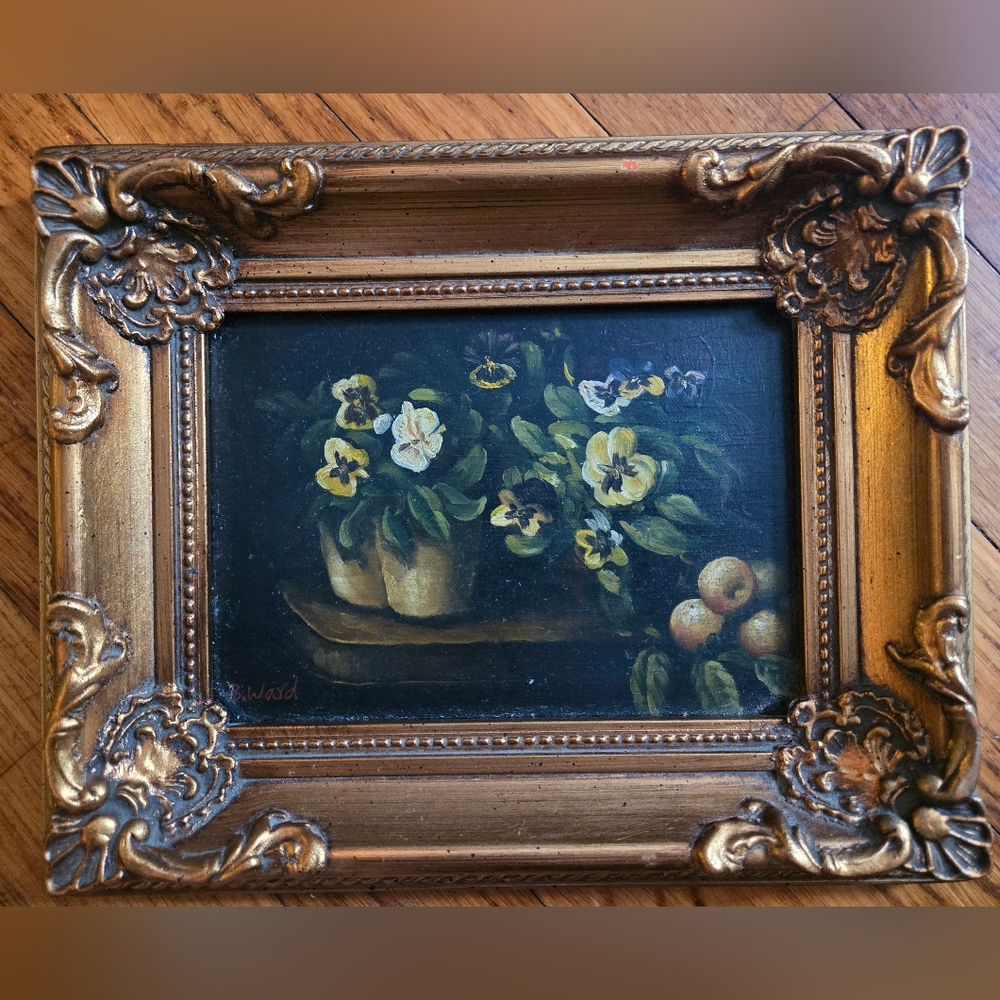 Ornate Gold Framed Floral Painting